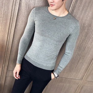 Стилен мъжки пуловер с О-образна яка в различни цветове