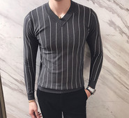 Μοντέρνο πουλόβερ για άνδρες με κολάρο σε σχήμα V σε διάφορα χρώματα