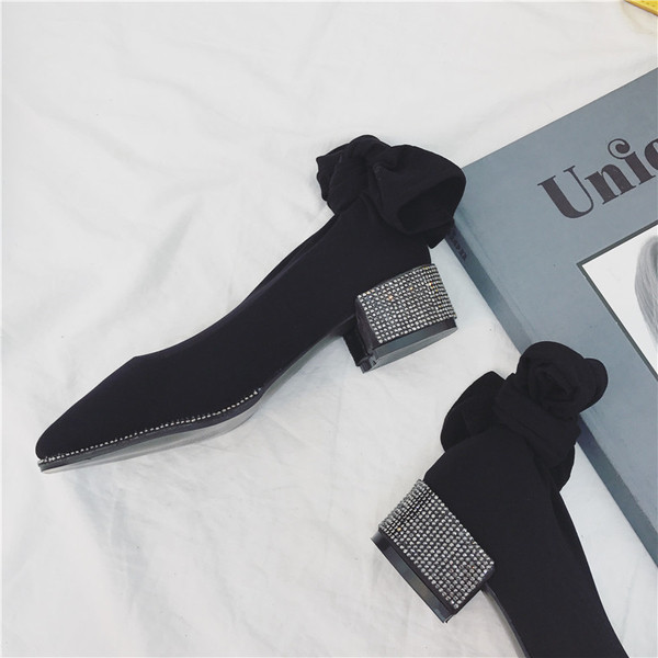 Γυναικεία παπούτσια παπουτσιών υψηλής παπουτσιών + λαμπερό λίπος, 2 μοντέλα