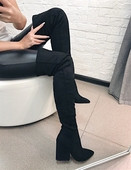 Περιστασιακά γυναικεία μπότες από απαλό οικολογικό δέρμα και σουέτ, τύπου μπότες