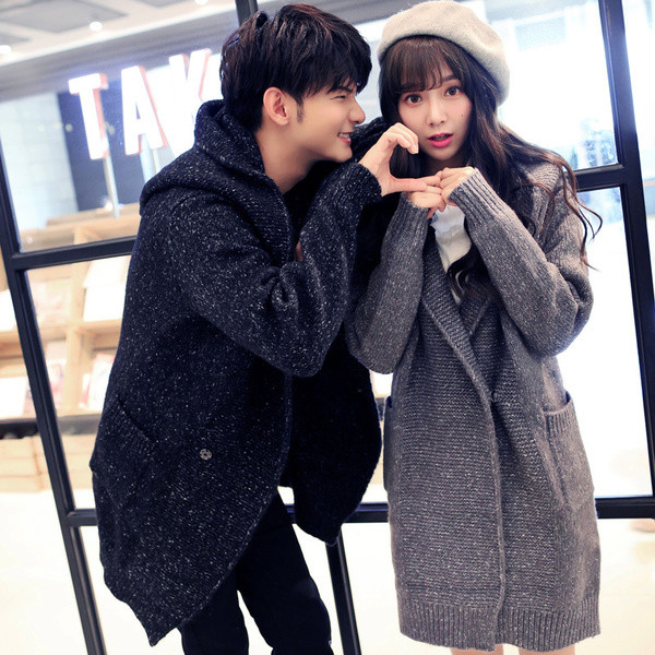 Καθημερινό μακρύ γιλέκο Unisex με κουκούλα και τσέπες σε μαύρο και γκρι χρώμα