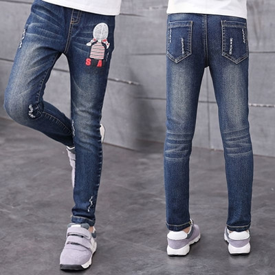 Μοντέρνα τζιν παιδιά για τα κορίτσια, διάφορα μοντέλα