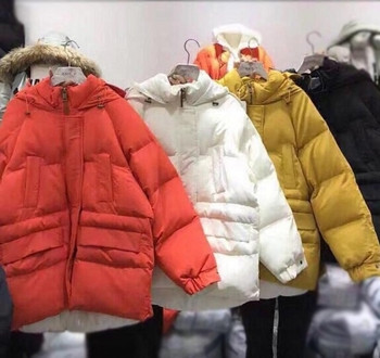 Ευρύ χειμερινό σακάκι με κουκούλα σε τέσσερα χρώματα