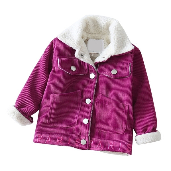 Παιδικό καπιτονέ σακάκι για τα κορίτσια με εκτύπωση και πλάτη-πλάτη σε δύο χρώματα