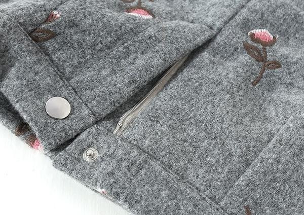 Καθημερινή φούστα κυρία με ψηλή μέση και κεντημένα άνθη