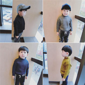 Παιδικό χειροποίητο πουλόβερ για αγόρια με υψηλό γιακά σε τέσσερα χρώματα