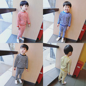 Раирана детска унисекс пижама в различни цветове