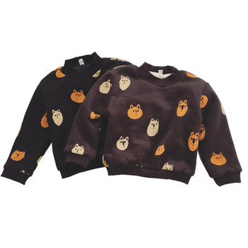 Детски мек и топъл пуловер за момчета с сладки аликации в два цвята 