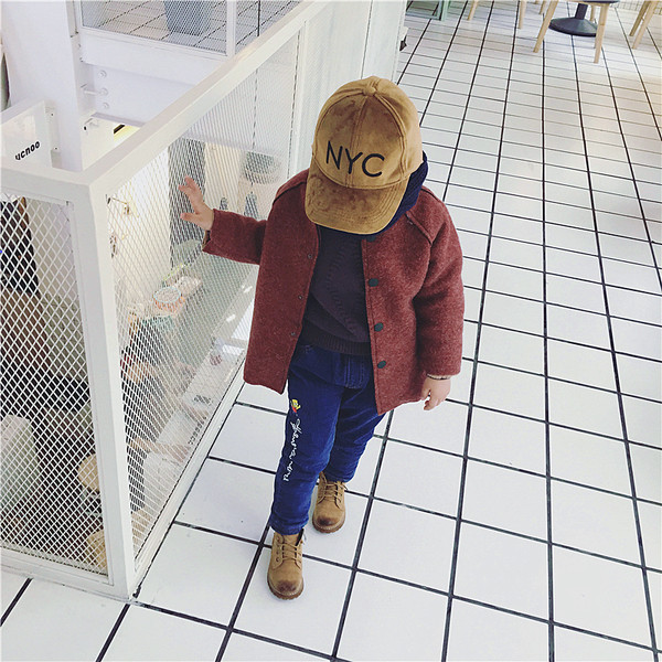 Σπορ-κομψό παιδικό παλτό για αγόρια, μακρύ σχέδιο, γεμισμένο με βαμβάκι στο πίσω μέρος σε δύο χρώματα