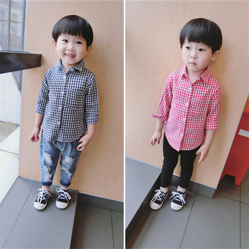Μοντέρνο παιδικό πουκάμισο για αγόρια σε δύο χρώματα