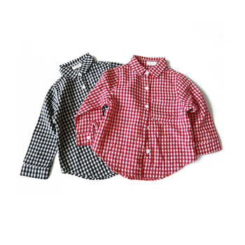 Модерна детска карирана риза за момчета в два цвята 
