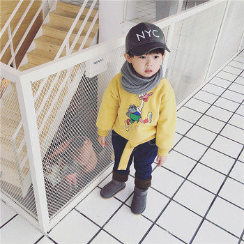 Καθημερινό παιδικό πουλόβερ Unisex με περιλαίμιο O-Neck και Sweet Alice σε δύο χρώματα