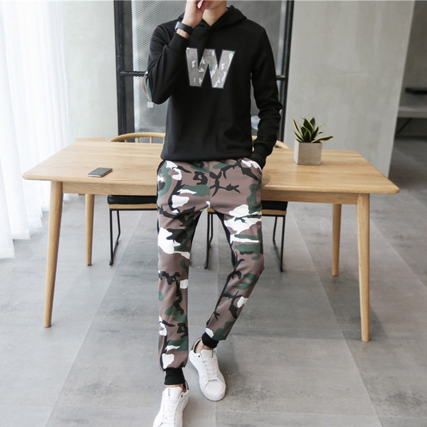 Мъжки спортен камуфлажен комплект от три части-елек,блуза и панталон в два цвята