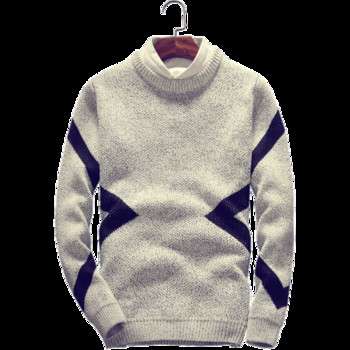 Стилен мъжки пулоер с О-образна яка в два цвята 