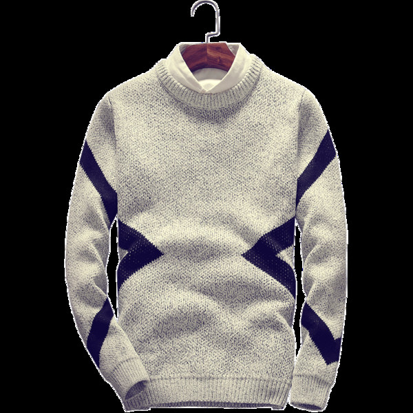 Κομψό πουλόβερ ανδρών με κολάρο σε σχήμα Γ σε δύο χρώματα
