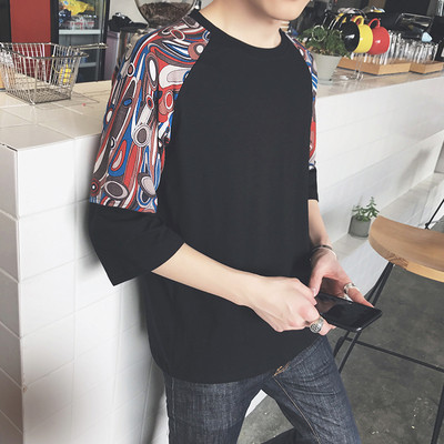 Спортно-елегантна мъжка блуза с 3/4 цветни ръкави в три цвята