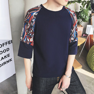 Спортно-елегантна мъжка блуза с 3/4 цветни ръкави в три цвята