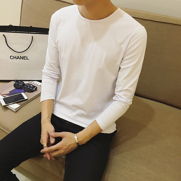 Семпла мъжка блуза, подходяща за ежедневието с О-образна яка в различни цветове