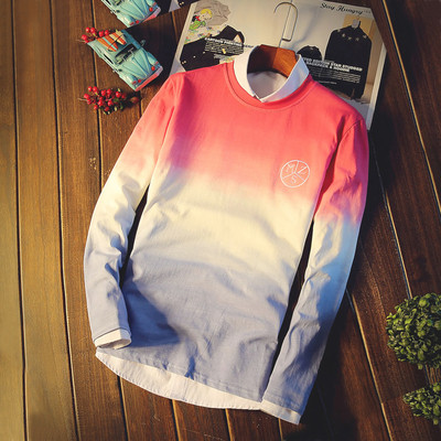 Стилна мъжка блуза с преливащи цветове в три цвята