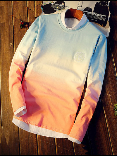 Стилна мъжка блуза с преливащи цветове в три цвята