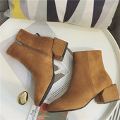 Велурени дамски боти с нестандартен ток и цип,2 модела