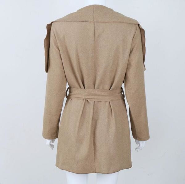 Ежедневно дамско палто с интересно закопчаване , 3 цвята