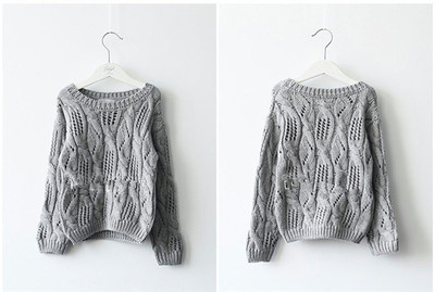 Ежедневен детски пуловер за момичета в сив цвят