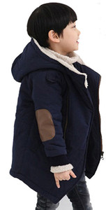 Ватирано дебело детско зимно яке с качулка за момчета със странично закопчаване на цип в два цвята