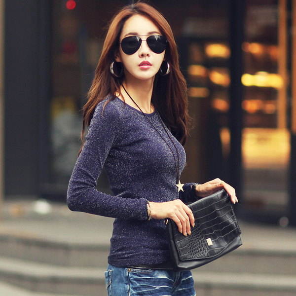 Стилна лъскава дамска блуза в различни цветове