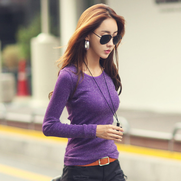 Стилна лъскава дамска блуза в различни цветове