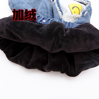 Детски дънки за момичета - 7/8 дължина и накъсани, с апликация