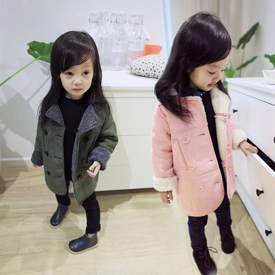 Детско есенно-зимно дълго ватирано палто за момичета в два цвята