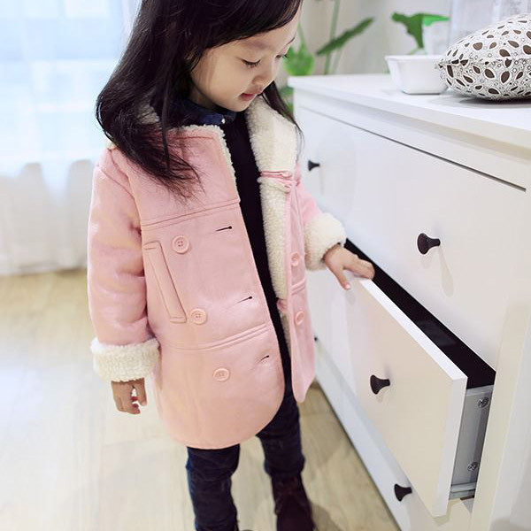 Детско есенно-зимно дълго ватирано палто за момичета в два цвята
