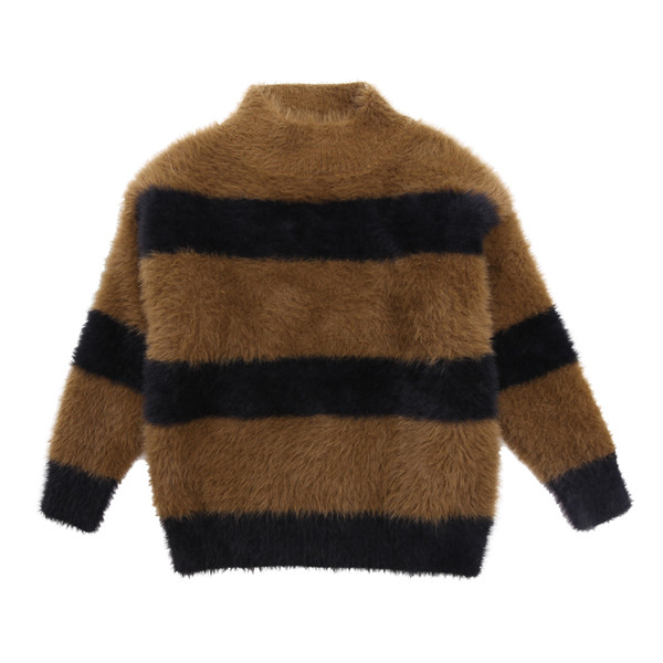 Детски плюшен пуловер за момичета в свободен стил