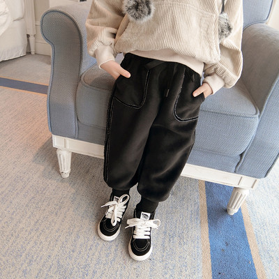 Спортен детски панталон за момичета в черен цвят