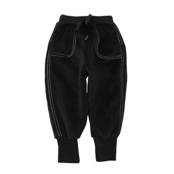 Спортен детски панталон за момичета в черен цвят