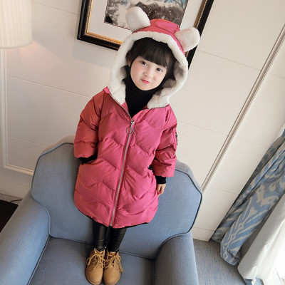 Дълго зимно яке за момичета с качулка - в два цвята