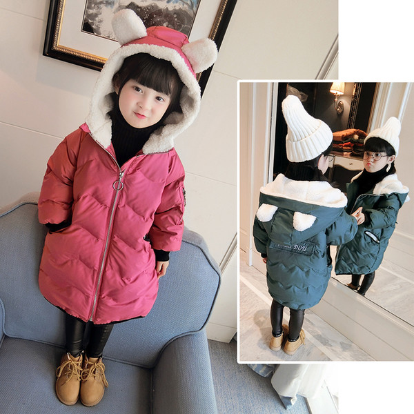 Дълго зимно яке за момичета с качулка - в два цвята 