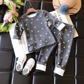 Детски есенно-зимен комплект за момичета от две части-блуза+клиинче,в четири цвята