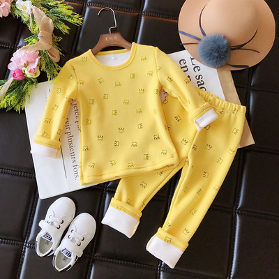 Детски есенно-зимен комплект за момичета от две части-блуза+клиинче,в четири цвята