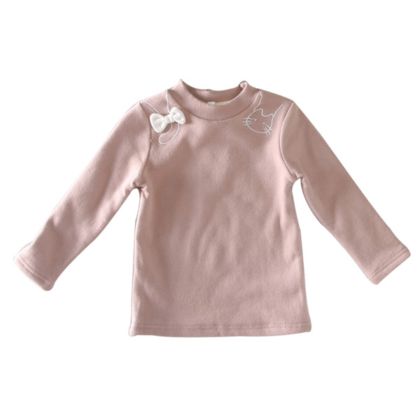 Ежедневна есено-зимна детска блуза за момичета с панделка в три цвята