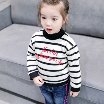 Παιδικό πουλόβερ υψηλής ποιότητας για τα κορίτσια με υψηλό γιακά και επιγραφή