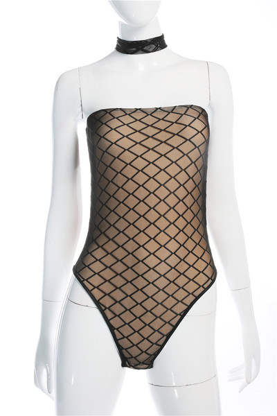 Екстравагатнтно дамско боди с чокър