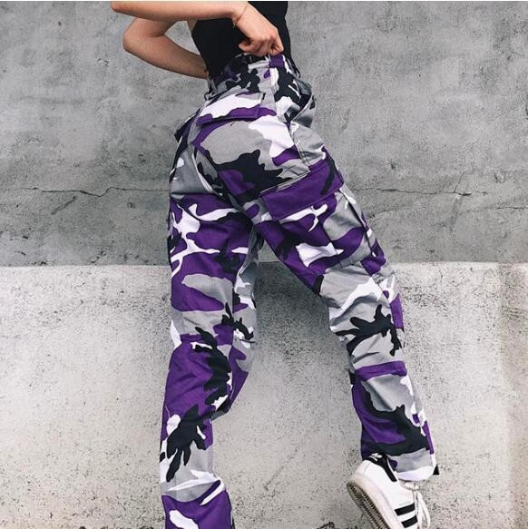 Дамски спортен камуфлажен панталон с висока талия в четири цвята