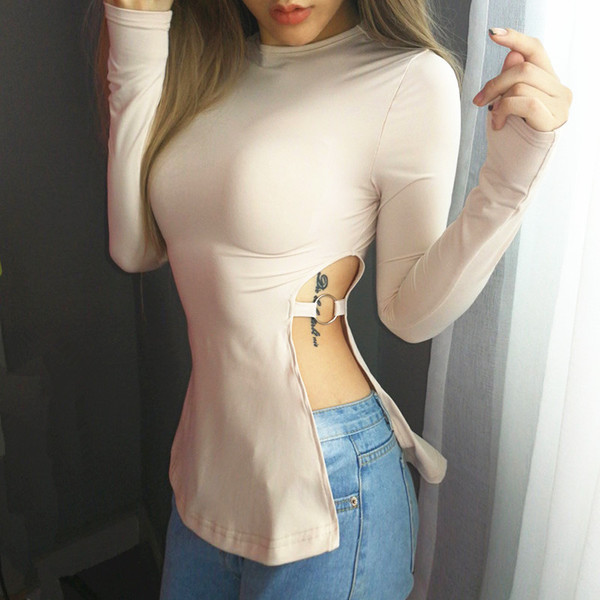 Модерен дамски блузон с цепка