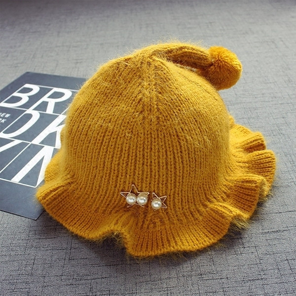 Стилна ежедневна шапка за момичета с перли