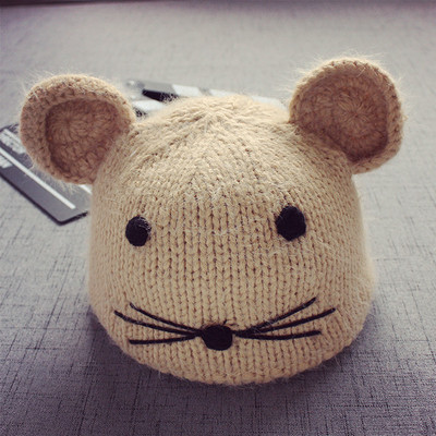 Плетена детска шапка за момичета и момчета с ушички