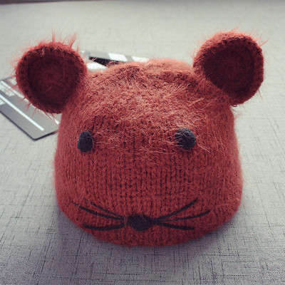 Плетена детска шапка за момичета и момчета с ушички