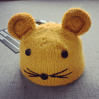 Плетена детска шапка за момичета и момчета с ушички