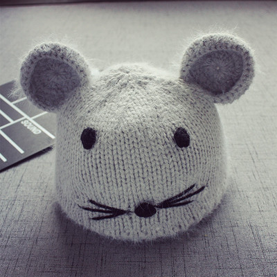 Плетена детска шапка за момичета и момчета с ушички